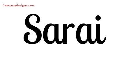 Sarai Handwritten Name Tattoo Designs