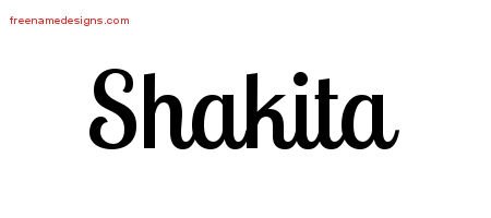 Shakita Handwritten Name Tattoo Designs