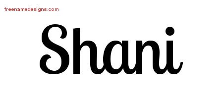 Shani Handwritten Name Tattoo Designs
