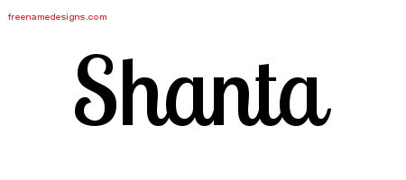 Shanta Handwritten Name Tattoo Designs