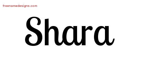 Shara Handwritten Name Tattoo Designs