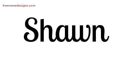 Shawn Handwritten Name Tattoo Designs