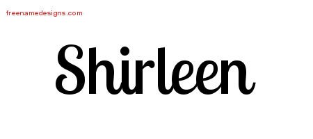 Shirleen Handwritten Name Tattoo Designs