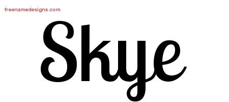 Skye Handwritten Name Tattoo Designs