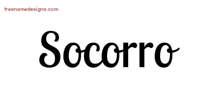 Socorro Handwritten Name Tattoo Designs