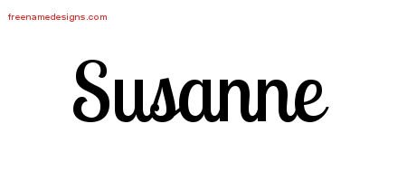 Susanne Handwritten Name Tattoo Designs