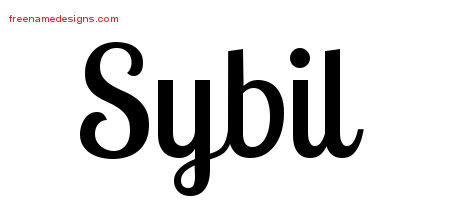 Sybil Handwritten Name Tattoo Designs