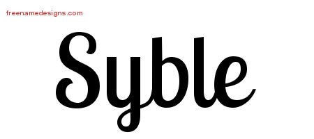 Syble Handwritten Name Tattoo Designs