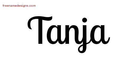 Tanja Handwritten Name Tattoo Designs