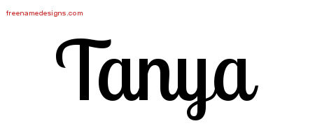 Tanya Handwritten Name Tattoo Designs