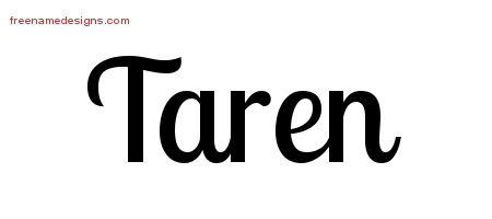 Taren Handwritten Name Tattoo Designs