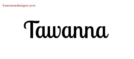 Tawanna Handwritten Name Tattoo Designs