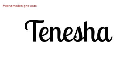 Tenesha Handwritten Name Tattoo Designs