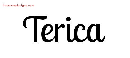 Terica Handwritten Name Tattoo Designs