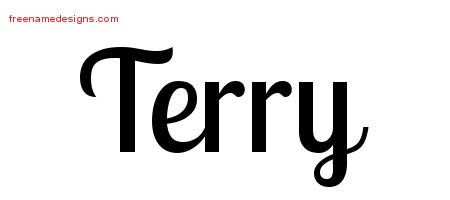 Terry Handwritten Name Tattoo Designs