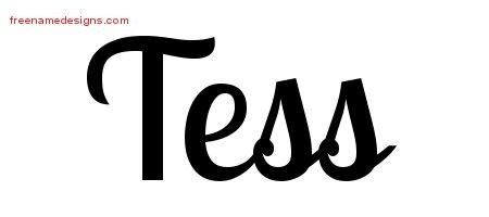 Tess Handwritten Name Tattoo Designs