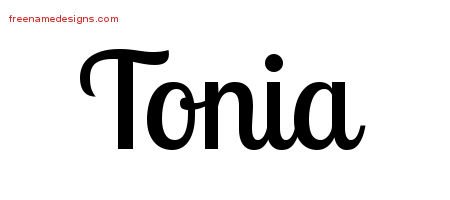 Tonia Handwritten Name Tattoo Designs