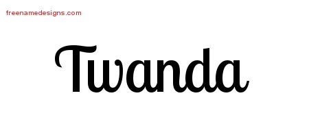 Twanda Handwritten Name Tattoo Designs