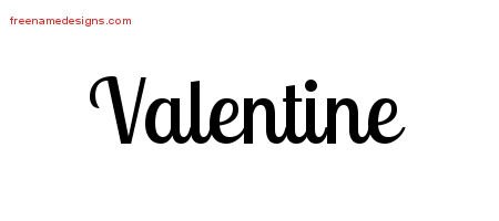 Valentine Handwritten Name Tattoo Designs