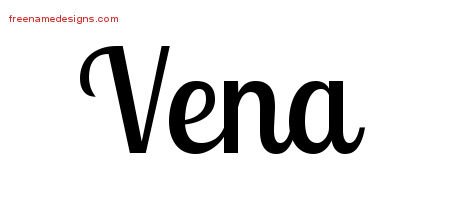 Vena Handwritten Name Tattoo Designs