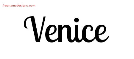 Venice Handwritten Name Tattoo Designs
