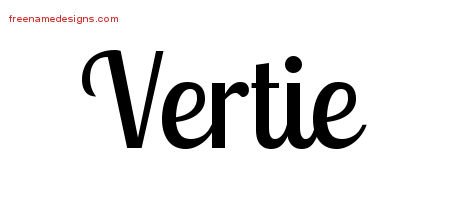 Vertie Handwritten Name Tattoo Designs