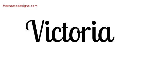 Victoria Handwritten Name Tattoo Designs