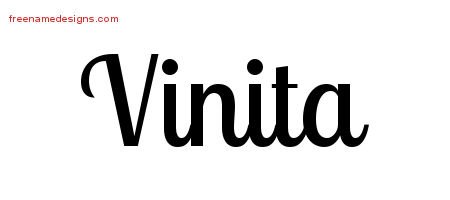 Vinita Handwritten Name Tattoo Designs