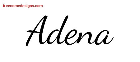 Adena Lively Script Name Tattoo Designs