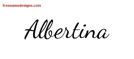 Albertina Lively Script Name Tattoo Designs