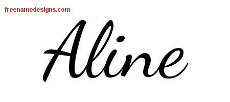 Aline Lively Script Name Tattoo Designs