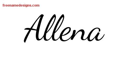 Allena Lively Script Name Tattoo Designs