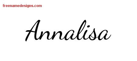 Annalisa Lively Script Name Tattoo Designs