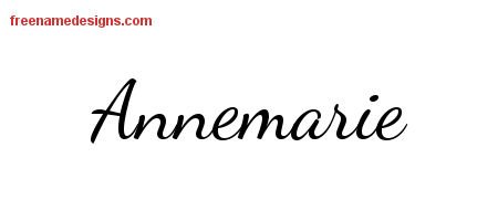 Annemarie Lively Script Name Tattoo Designs