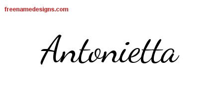 Antonietta Lively Script Name Tattoo Designs