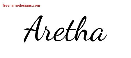 Aretha Lively Script Name Tattoo Designs
