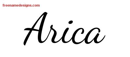 Arica Lively Script Name Tattoo Designs