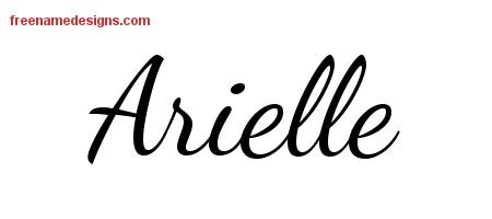 Arielle Lively Script Name Tattoo Designs