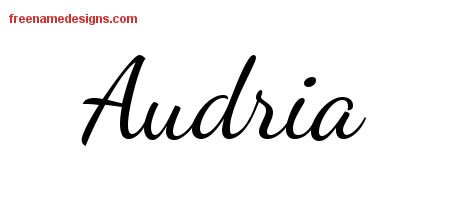 Audria Lively Script Name Tattoo Designs