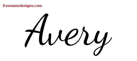 Avery Lively Script Name Tattoo Designs
