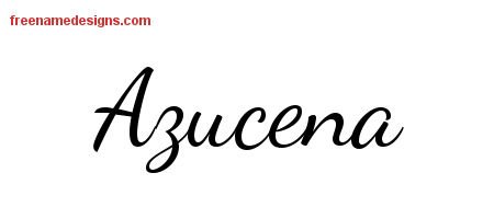 Azucena Lively Script Name Tattoo Designs