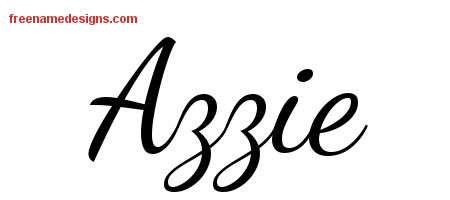 Azzie Lively Script Name Tattoo Designs