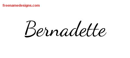 Bernadette Lively Script Name Tattoo Designs