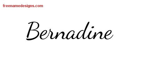 Bernadine Lively Script Name Tattoo Designs