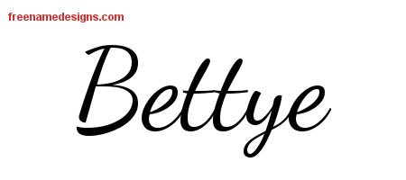 Bettye Lively Script Name Tattoo Designs
