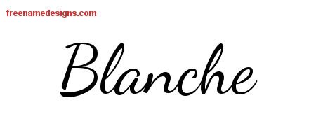 Blanche Lively Script Name Tattoo Designs