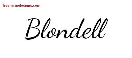 Blondell Lively Script Name Tattoo Designs