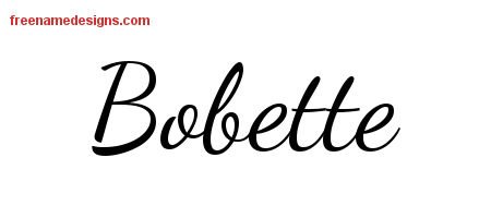 Bobette Lively Script Name Tattoo Designs