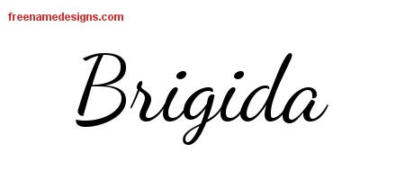 Brigida Lively Script Name Tattoo Designs