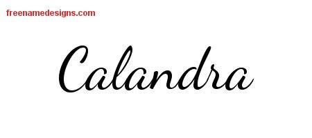 Calandra Lively Script Name Tattoo Designs
